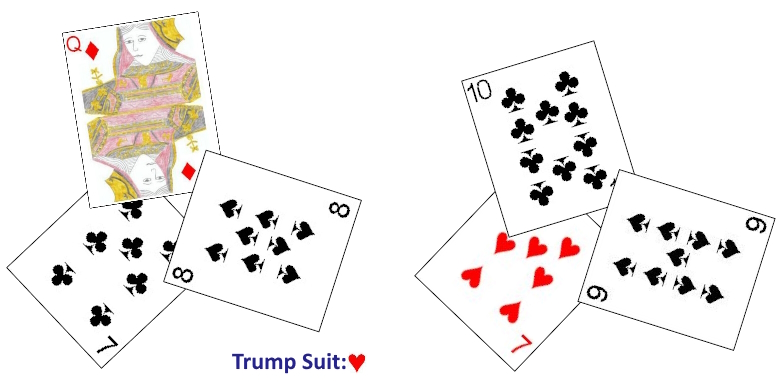 Winning the last two tricks with sevens